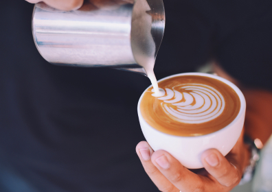 Barista preparing coffee